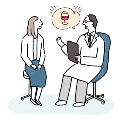 医師と患者が話しているイラスト
